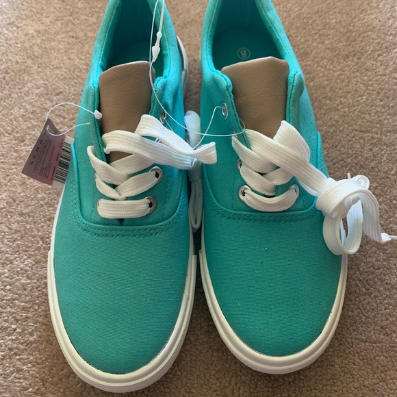 Serra Shoes - Brand New, Teal,tan Canvas Sneakers, Serra